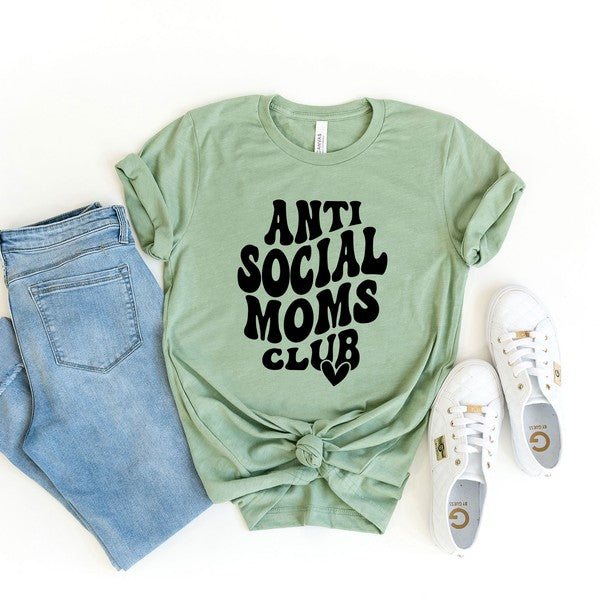 Anti Social Moms Club Heart Short Sleeve Tee