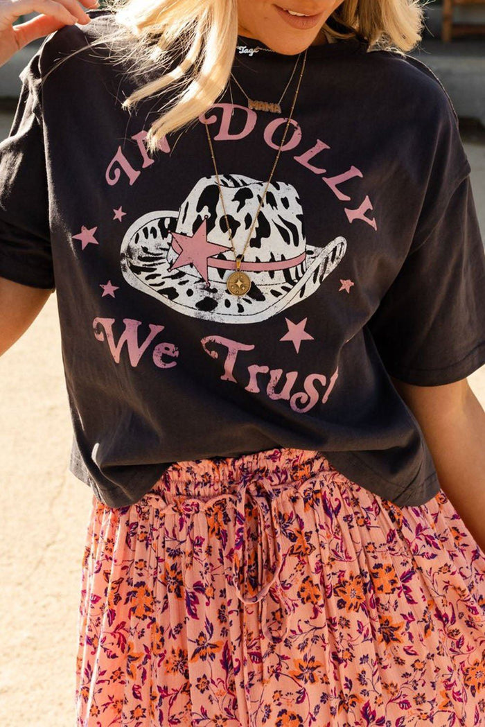 We Trust In Dolly Western Fashion Graphic Tee-Briar & Ivy